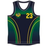 Image of front view of Men's Round Neck Basketball Jersey custom designed for teams