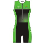 Image of custom tri suit front view, custom triathlon clothing from Captivations Sportswear