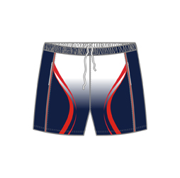 Image of unisex tech cricket shorts front view, custom cricket apparel by Captivations Sportswear