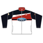 Image of custom track jacket front view, custom team apparel by Captivations Sportswear
